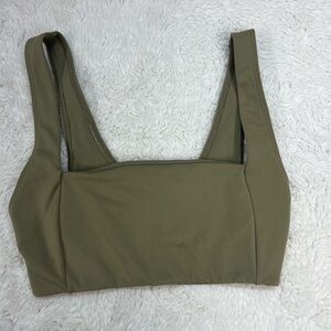 PINK Active Victoria Secret Olive Seamless Light Lined Sports Bra Sz S # 465